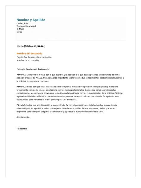 Cover Letter Example Comunicación Informática Y Tecnología De La