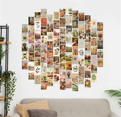 Printed X Wall Collage Kit Cottagecore Flowers Photo Etsy