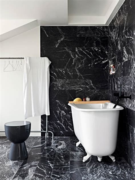 Black Marble In The Bathroom Tile Baths Fixtures And Floors