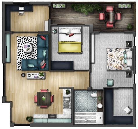 Sketchup And Photoshop Floor Plan Render Rendered Floor Plan Photoshop