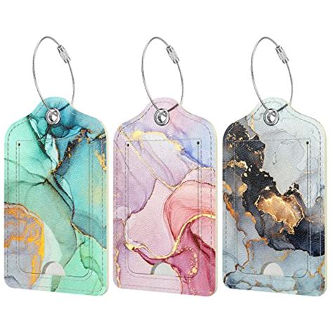 Rimilak Pcs Pu Leather Luggage Tags For Suitcase Travel Cruise