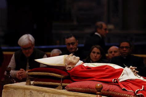 Thousands Pay Their Final Respects To Benedict Xvi As His Body Lies In