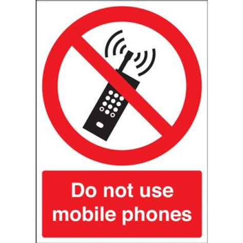 Do Not Use Mobile Phones Prohibition Safety Sign Portrait Blitz Media