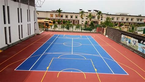 Acrylic Synthetic Basketball Court Flooring For Indoor Outdoor 3mm