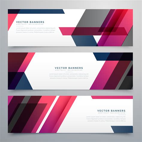 Business Banners Set In Geometric Shapes Download Free Vector Art
