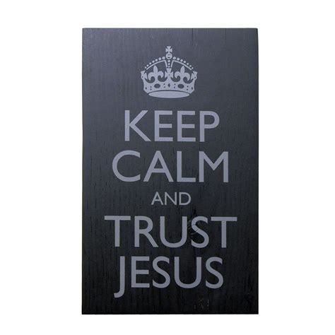 Keep Calm And Trust Jesus Wooden Wall Sign Christian Wall Decor