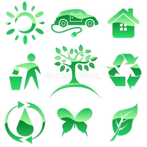 Green Icons Home Stock Vector Illustration Of Ecology 6635476