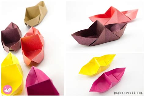 Origami Basket Boat Tutorial Divided Basket Via Paperkawaii Cute