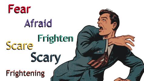 Which Word Fear Afraid Frighten Scare Scary Frightening Youtube