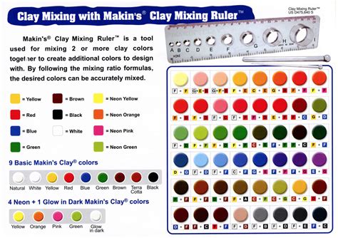 Makin S Clay Color Chart Clay Mixing Charts