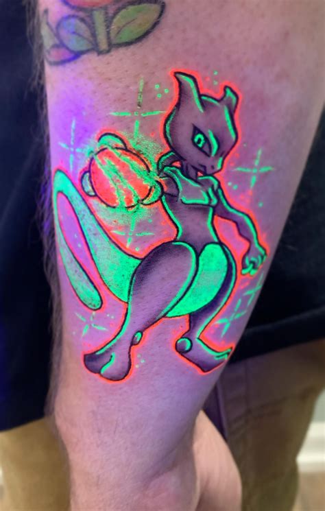 Shiny Mewtwo Uv Reactive Tattoo By Brittany Roach And Company Clemson