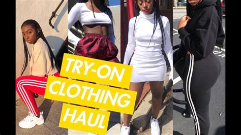 try on clothing haul prettylittlething boohoo and more youtube