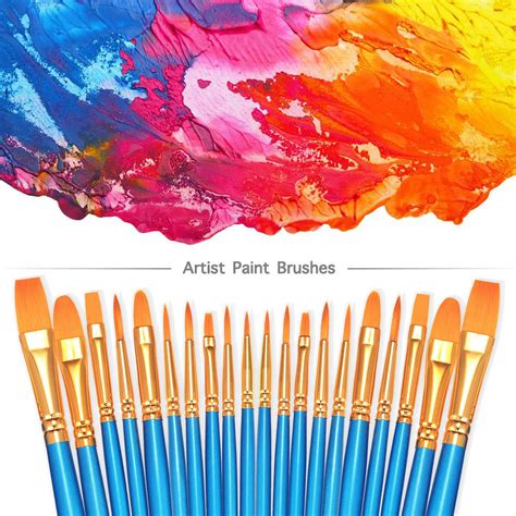 Bosobo Paint Brushes Set 2 Pack 20 Pcs Round Pointed Tip Paintbrushes