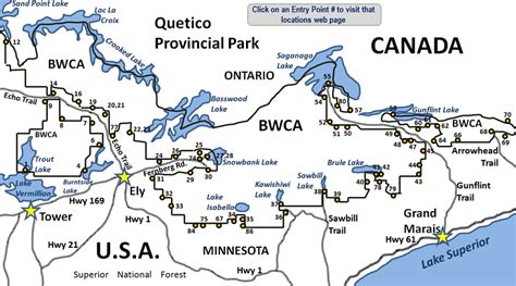 Bwca Entry Points And Map