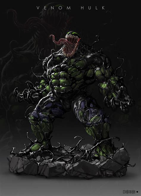 Artstation Venomized Hulk Statue Concept Art