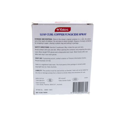 If fire blight was severe last year, fixed copper spray at silver tip is suggested. Leaf Curl Copper Fungicide Spray Yates 250g Control Fungal ...