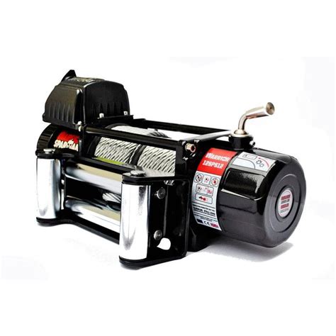 spartan series 12 000 lb capacity 12 volt electric winch with 82 ft steel cable electric