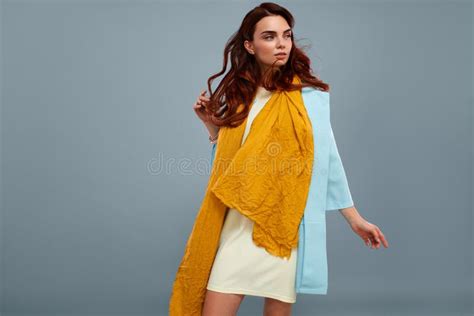 Woman Style Fashion Model Girl In Beautiful Fashionable Clothes Stock