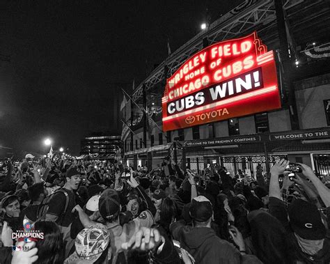 Chicago Cubs Win Marquee X Photo