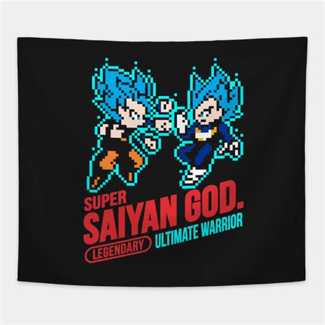 Partnering with arc system works, dragon ball fighterz maximizes high end anime graphics and brings easy to learn but difficult to master fighting gameplay. SUPER SAIYAN BLUE 8-bit - Dragon Ball Z - Tapestry | TeePublic