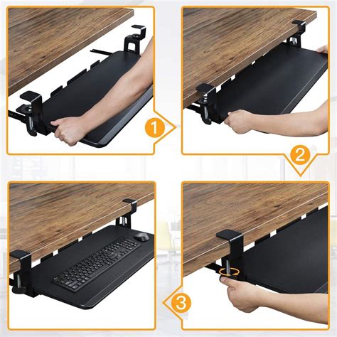 Buy Huanuo Metal Keyboard Tray Ergonomic Clamp Mount Under Desk Mount
