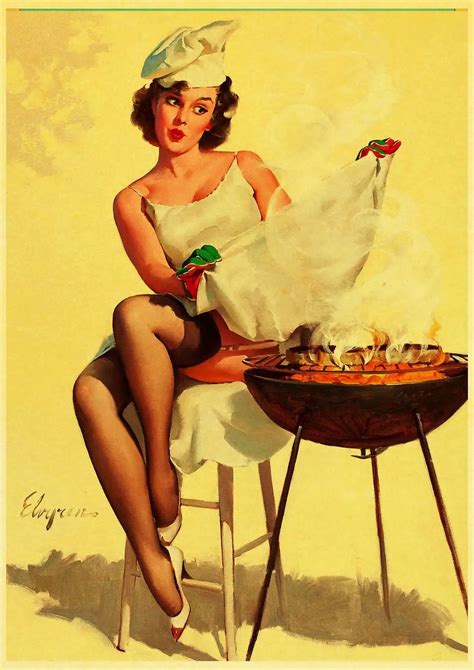 World War Ii Sexy Pin Up Girl Retro Poster Kraft Paper Printed Painting Sexy Lady Art Poster