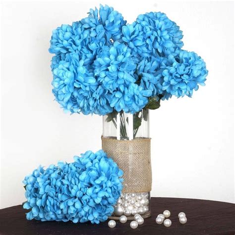 Maybe you would like to learn more about one of these? 4 Bush 56 pcs Turquoise Artificial Silk Chrysanthemum ...