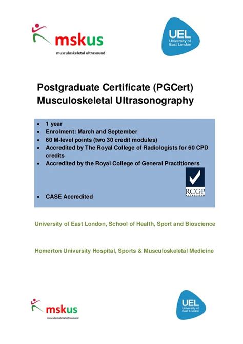 Postgraduate Certificate Musculoskeletal Ultrasound Programme Summa
