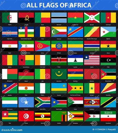 Set Of Flags Of All African Countries Flat Style Stock Vector