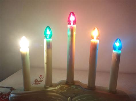 Electric window candle, in 3 sizes (53370). 5 Light Electric Candolier Ivory Window Christmas Candle ...
