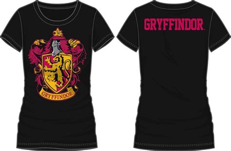 Gryffindor Crest Juniors Black T Shirt Licensed Cl12k15wkfn Black