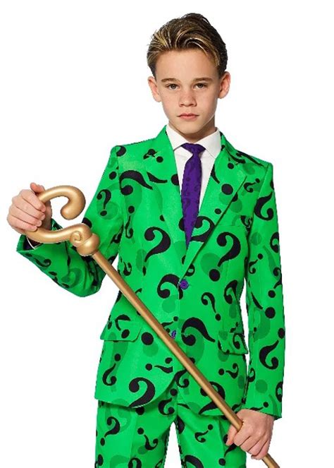 Boys The Riddler Costume Green Suitmeister Suit Obbo 0015 Struts