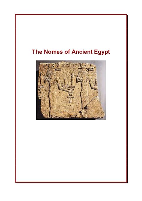 Pdf The Nomes Of Ancient Egypt Diane Leeman