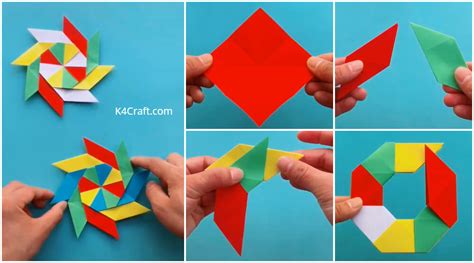 Suitable for classes origami with children. How To Make 8 Pointed Transforming Ninja Star - Step by ...