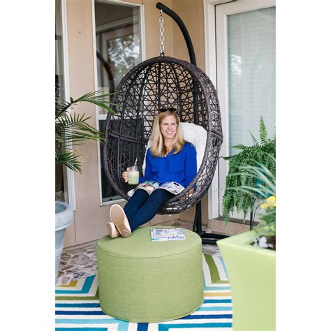 Steel chair for sale in india. Resin Wicker Espresso Hanging Egg Chair with Tufted Khaki Cushion and Stand - Buy Online in UAE ...