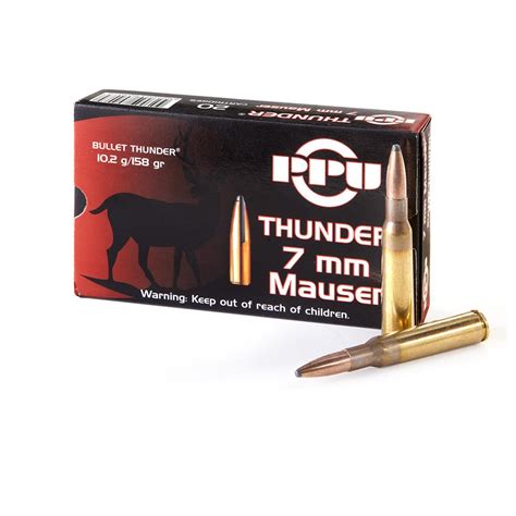 Ppu Thunder 7mm Mauser Grom Sp 158 Grain 20 Rounds 223278 7mm