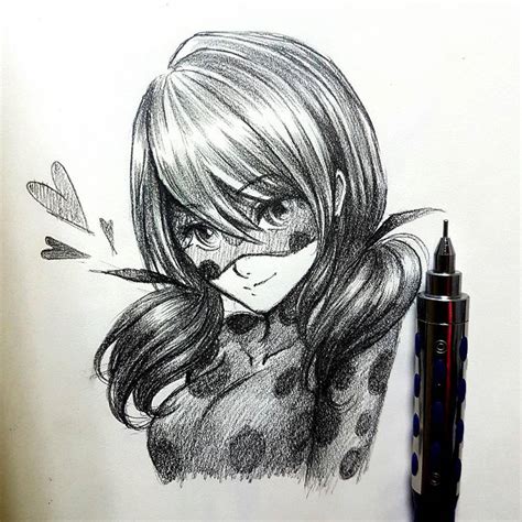 Miraculous Ladybug Pencil Sketch By Rachta On Deviantart