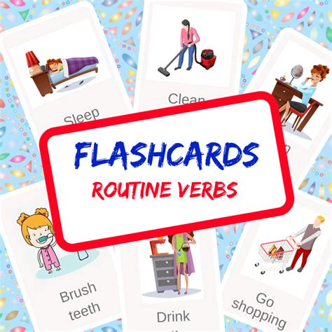 Routine Verbs Flashcards English4good Vocabulary Practice