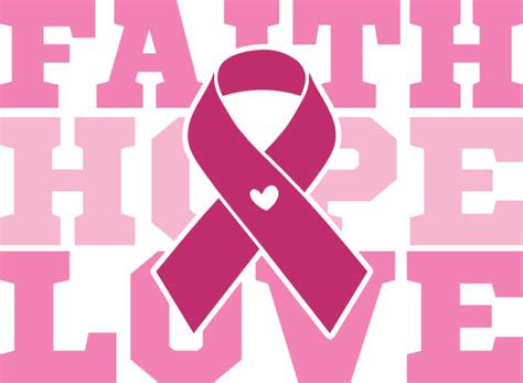 Faith Hope Love Pink Ribbon Breast Cancer Awareness Tshirt Design