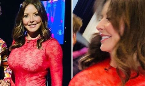 Carol Vorderman Flaunts Eye Popping Curves In Skintight Lace Dress For