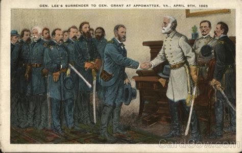 Gen Lees Surrender To Gen Grant April 9th 1865 Appomattox Va Postcard
