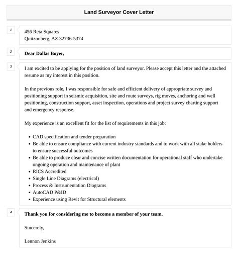 Land Surveyor Cover Letter Velvet Jobs