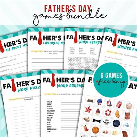 Father Son Matching Game And Other Fathers Day Printables