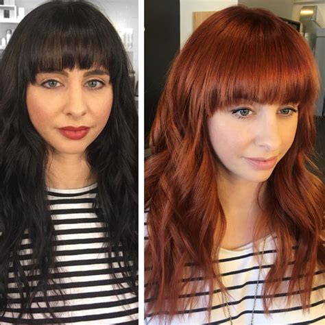 From Almost Black To Rich Red Haircolor Transformation