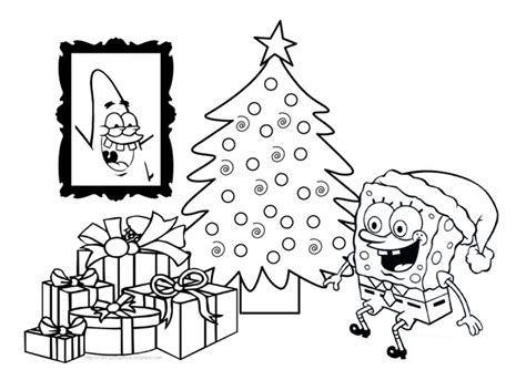 Dibujo para colorear de Bob Esponja de Navidad | Christmas coloring