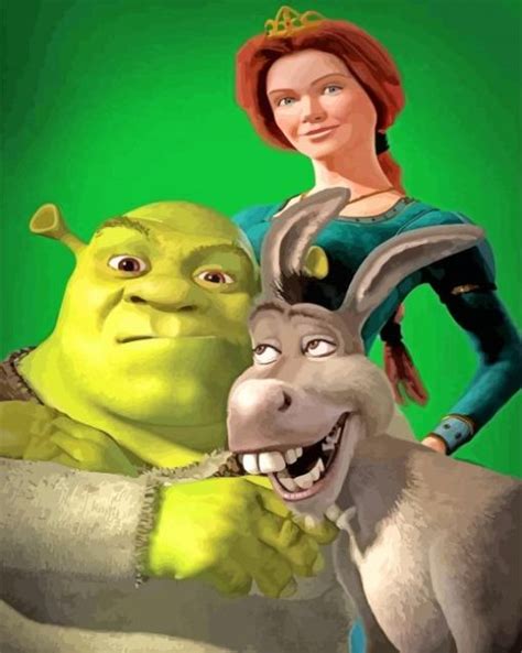 Fiona Shrek And Donkey Paint By Numbers Pbn Canvas
