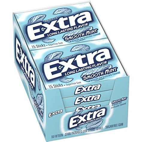 Extra Smooth Mint Sugarfree Gum Pack Of 10 Chewing Gum