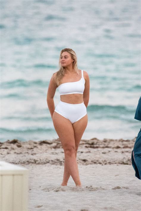 Iskra Lawrence White Swimsuit Hot Celebs Home