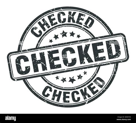 Checked Stamp Checked Round Grunge Sign Checked Stock Vector Image