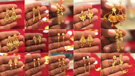 Under Grams Gold Earrings Designs Light Weight Gold Earrings For Daily Wear With Price
